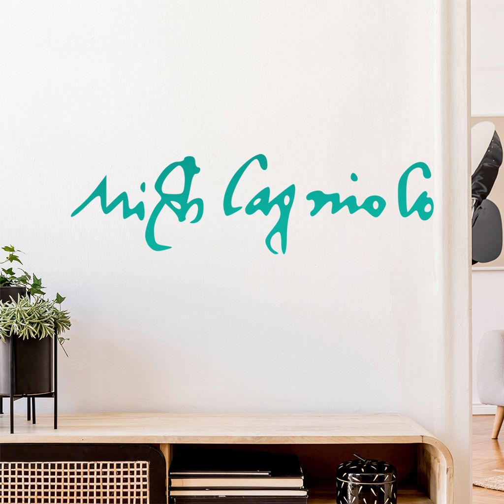 Michelangelo Unterschrift Wandtattoo Wandaufkleber Wall Sticker - Dekoration, Küche, Wohnzimmer, Schlafzimmer, Badezimmer