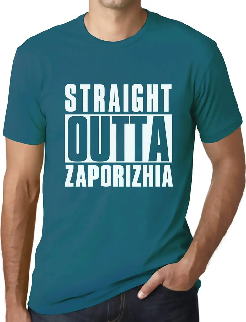 Herren Grafik T-Shirt Direkt aus Zaporizhia – Straight Outta Zaporizhia – Öko-Verantwortlich Vintage Jahrgang Kurzarm Lustige Druck Geburtstag