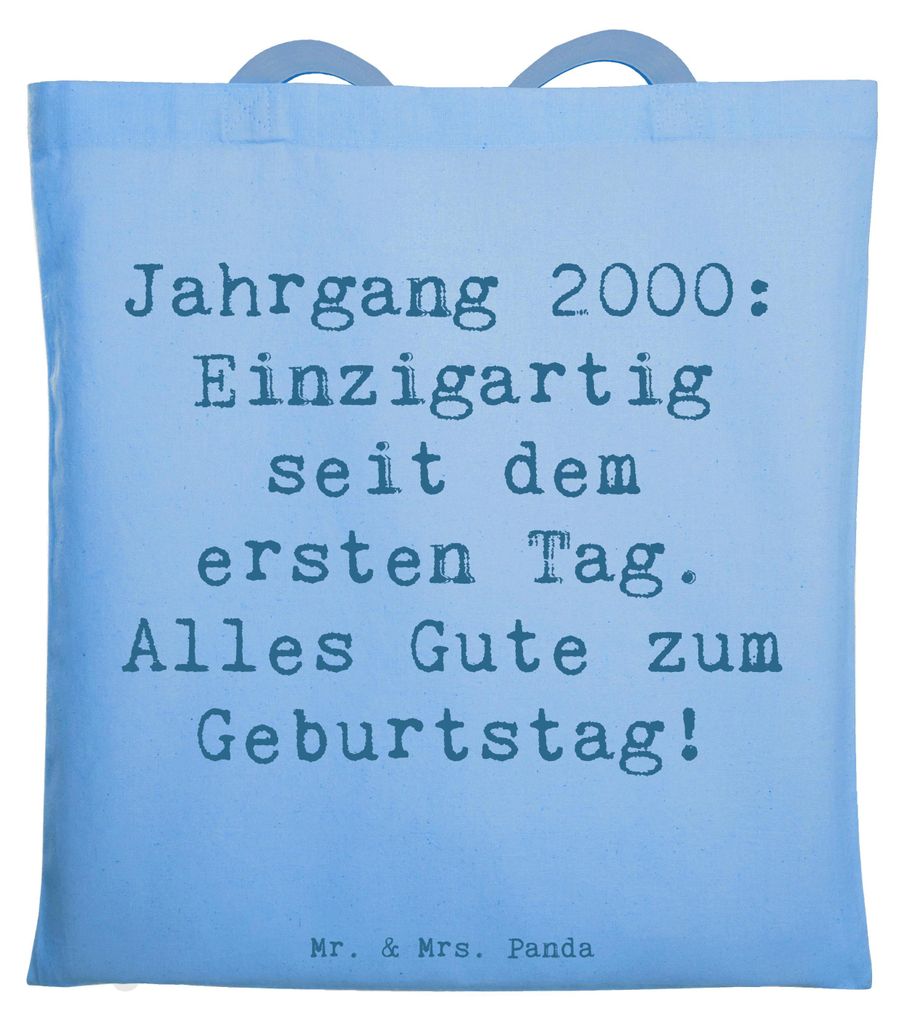 Mr. & Mrs. Panda Jutebeutel Spruch 2000 Geburtstag - Sky Blue - Geschenk, Geburtsjahr, Geburtstagsgeschenk, besondere Person, Geschenke, Jahr, Happ...