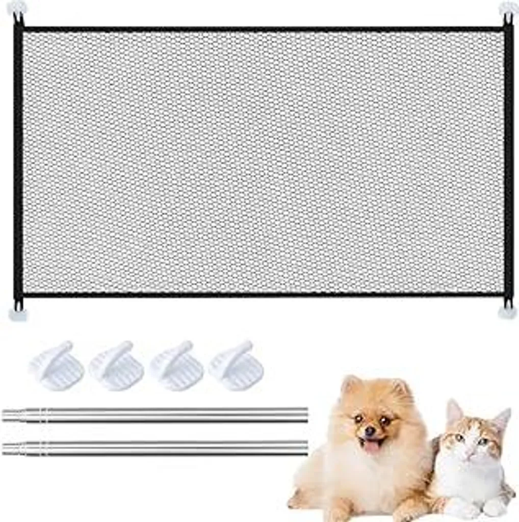 Cancelletto Cani e Scale Estensibile 110x72 cm - Design Minimal Nero