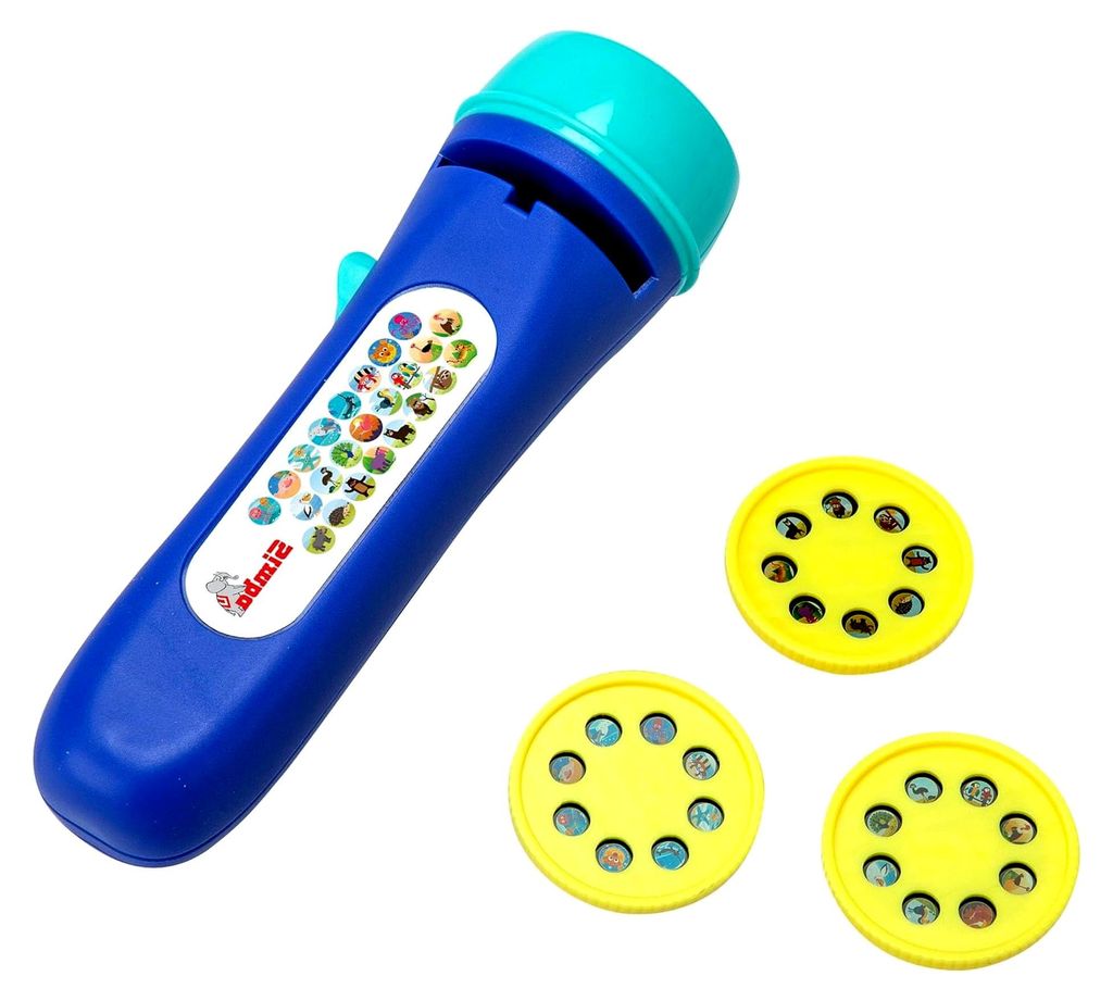 Light Projector Tiere, projiziert farbige Bilder, 3 Scheiben mit je 8 Motiven, 12cm, ab 3 Jahren