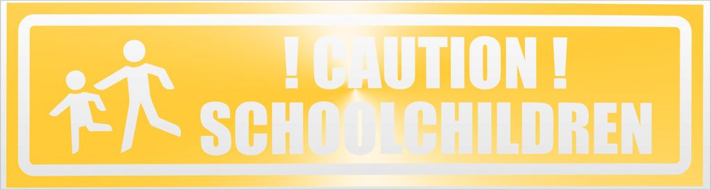 Kiwistar Caution schoolchildren invertiert Magnetschild Schild magnetisch - 20cm Gelb - reflektierend - Magnetfolie für Auto PKW Kfz