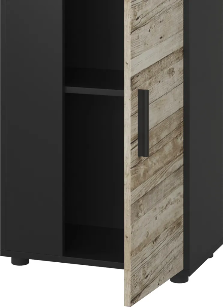 Rangement gain de place commode Vicco Berno Noir Chêne 2 étagères - 5