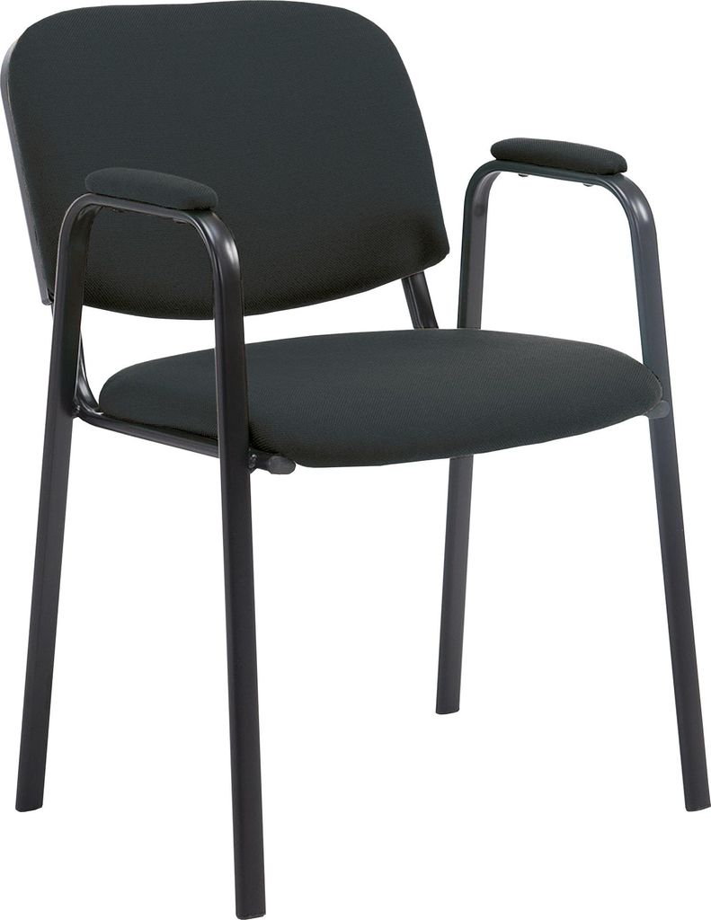 Besucherstuhl ZAGREB - Stoff Schwarz 53x55x79 cm | Besucherstühle Konferenzstuhl Wartezimmerstuhl Bürostühle Bürostuhl Konferenzraum Wartezimmer