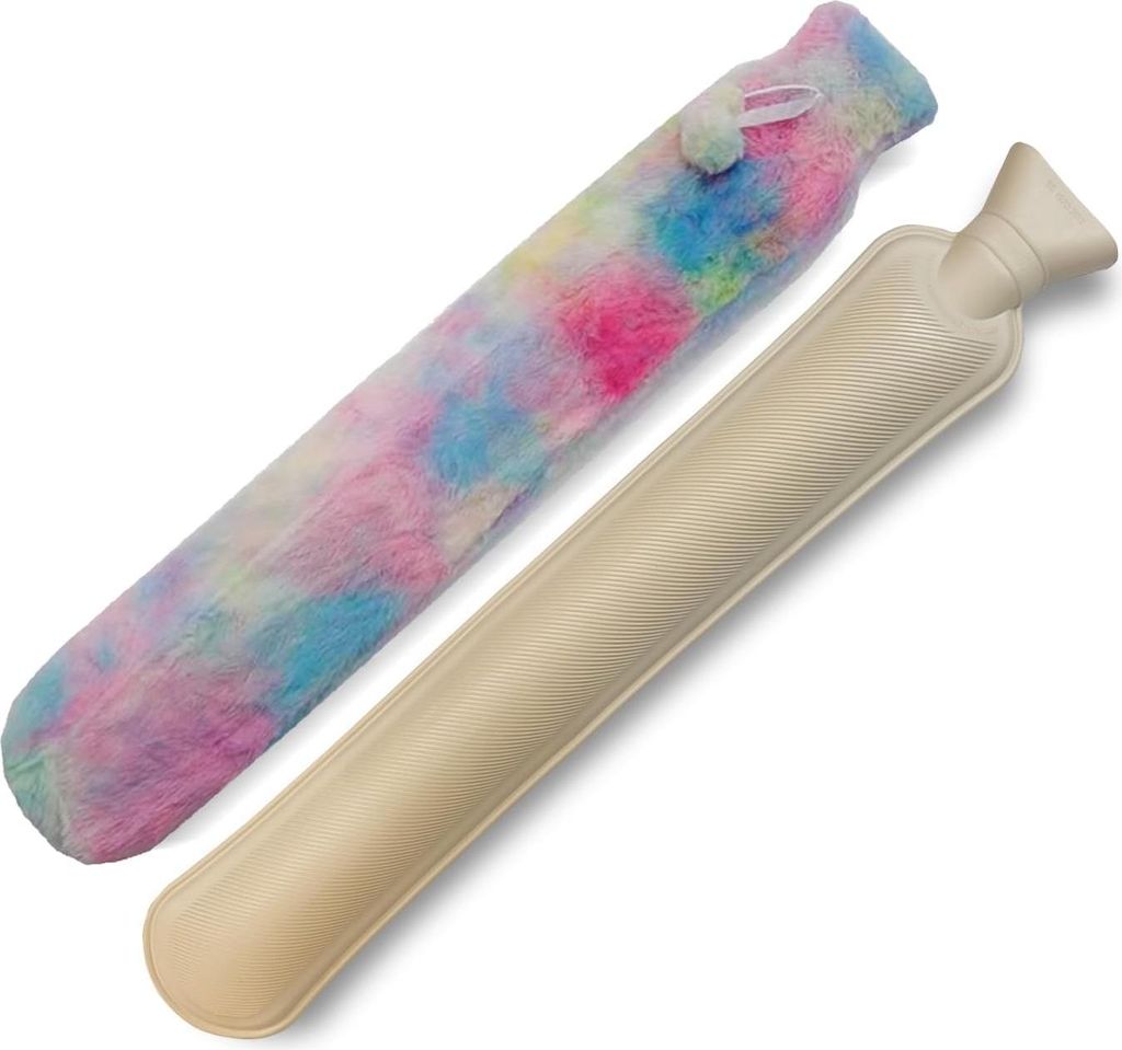 Wärmflasche mit wolligem Bezug - 2 Liter Wärmflasche für Erwachsene - Wärmflaschen für zusätzliche Wärme