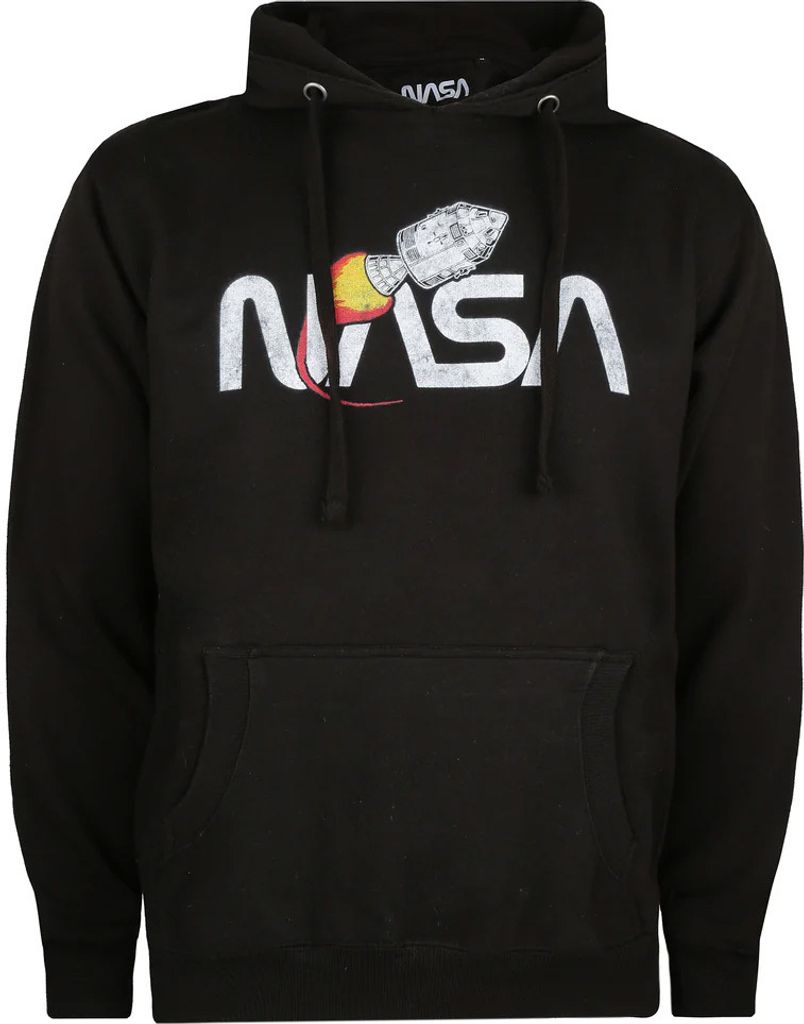 NASA - "Vintage Rocket" Hoodie zum Überziehen für Herren TV147 (XXL) (Schwarz/Weiß)