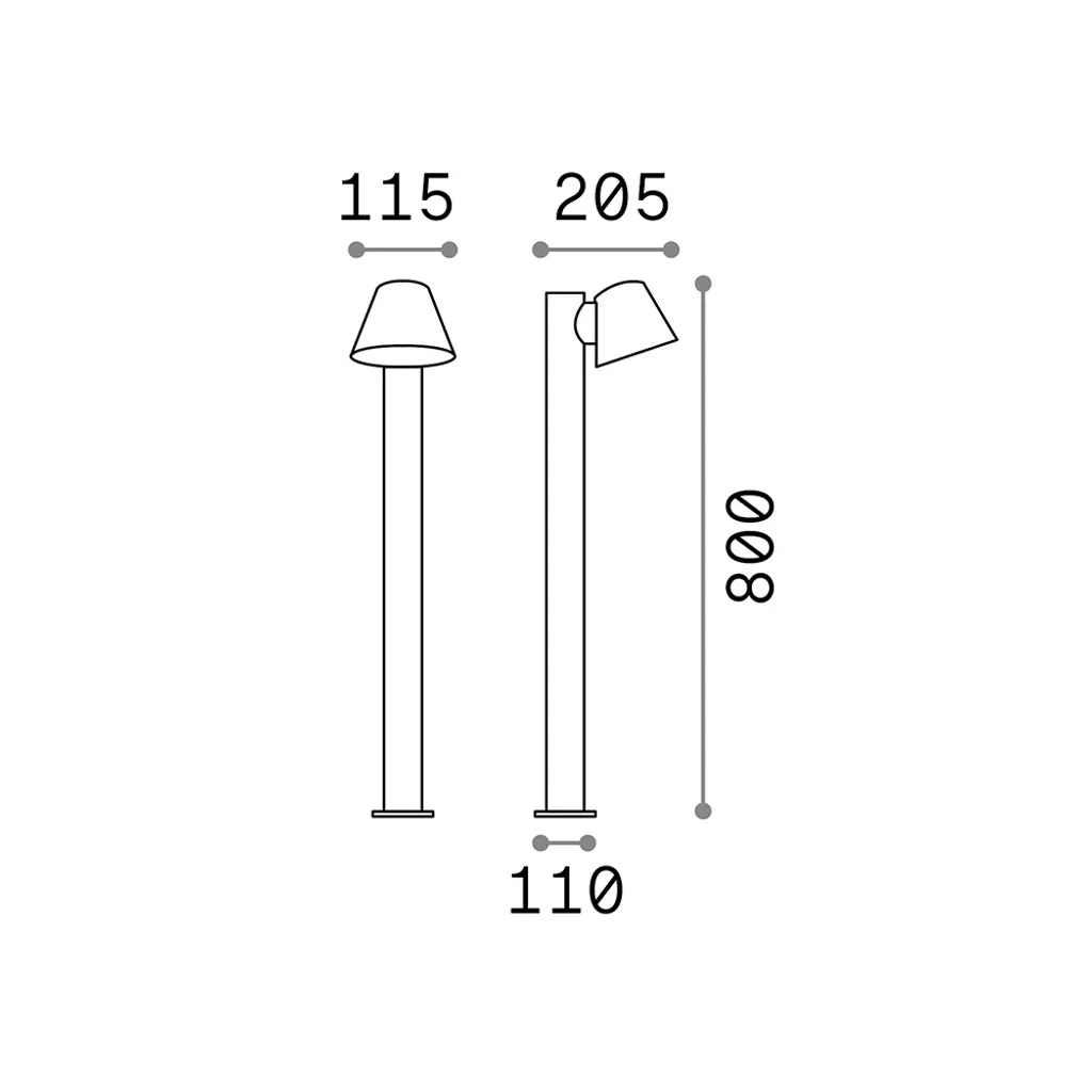 Lampadaire Gaz Aluminium Café Moderne 1 Lumière GU10 Design Industriel
