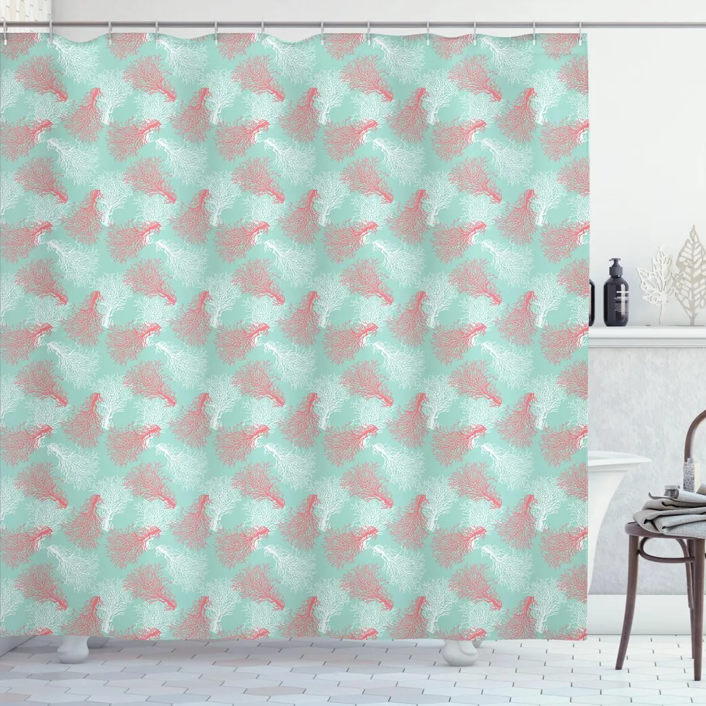 Tenda Doccia Lusso ABAKUHAUS Corallo Verde Menta 175x180 cm