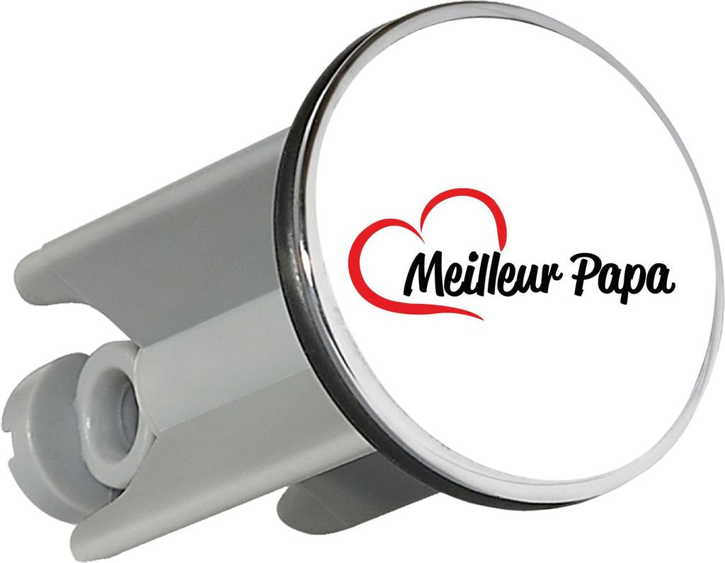 Huuraa Waschbeckenstöpsel Meilleur Papa Cœur 4cm höhenverstellbar Abflussstopfen Geschenkidee