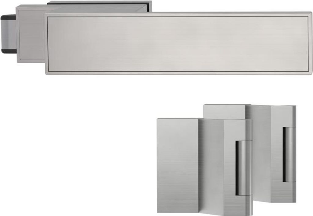 GRIFFWERK Glastürbeschlagset FRAME unverschließbar R Standard 3-tlg. Bänder Samtgrau ohne Griff