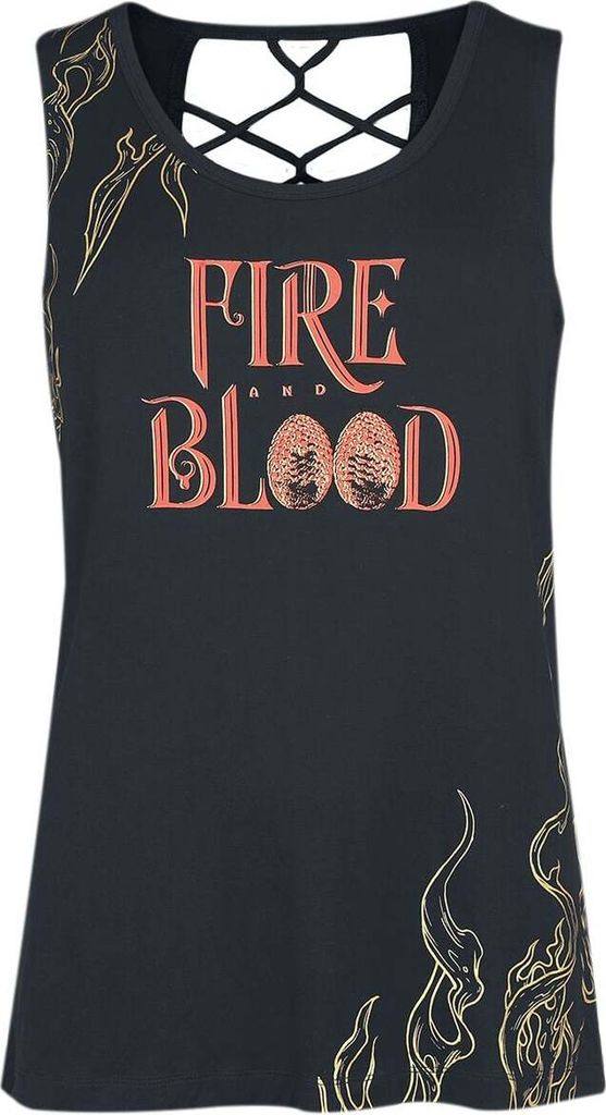 Game Of Thrones Top Damen Fire And Blood schwarz S