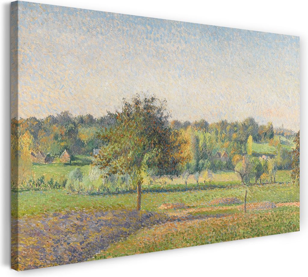 Leinwandbild (120x80cm): Camille Pissarro - PRAIRIE À ÉRAGNY, echter Holz-Keilrahmen inkl. Aufhänger, handgefertigt in Deutschland