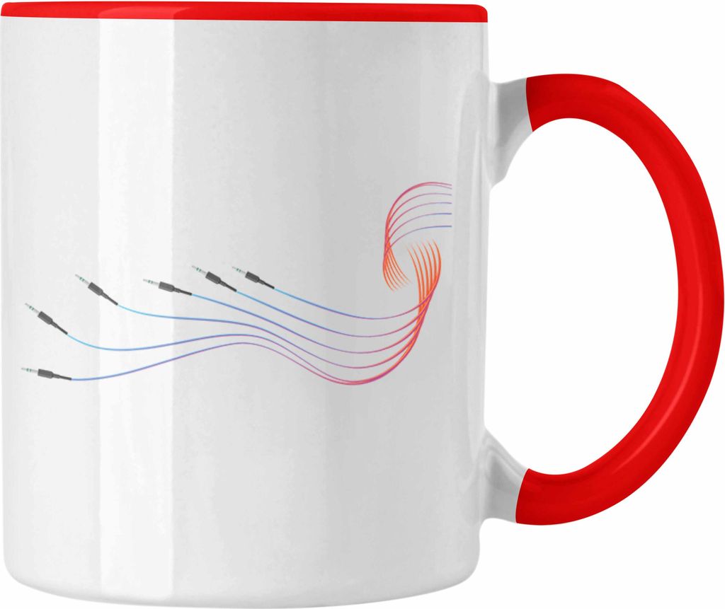 Trendation - Modular Synthesizer Musiker DJ Tasse Geschenk Welle Grafik GeburtstagWeihnachten. (Rot)