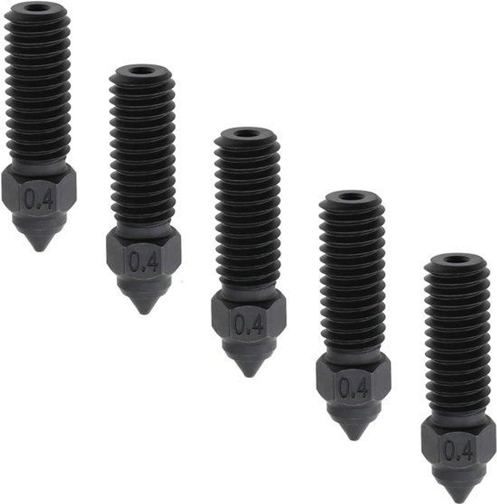 3D-Druckerei-Ersatzteile - 3D-Drucker-Nasen - 5-teiliges Hotend-Kit für 3D-Drucker-Extruder, 0,4mm, geeignet für verschiedene Modelle