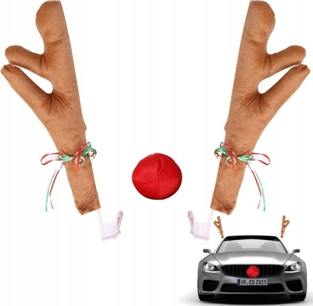 Weihnachten Auto Dekoration Hirschgeweih mit Schnauze KSN84