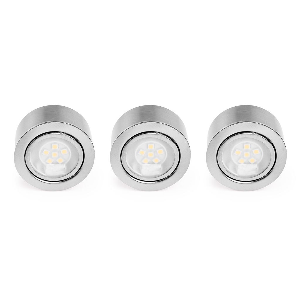 3 x LED Möbel Aufbau- & Einbauleuchten Mercur Stahl Produktbild 