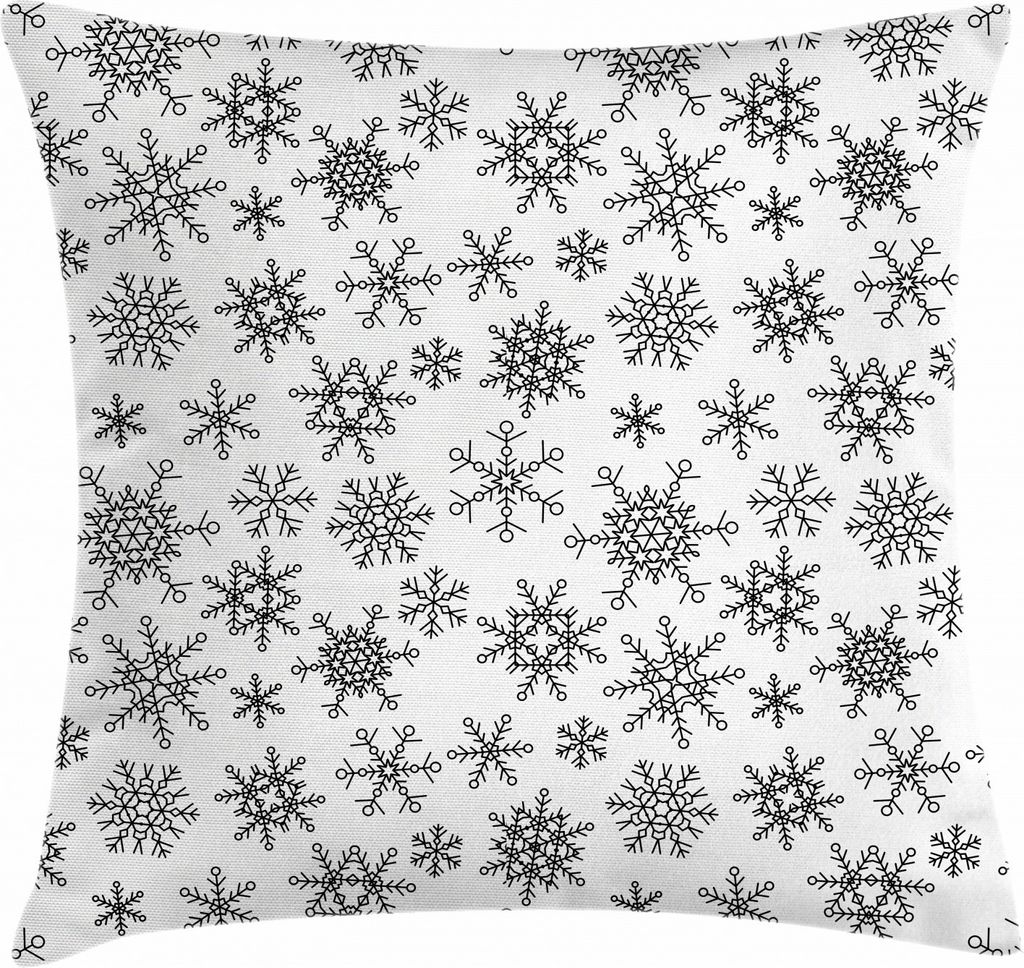 ABAKUHAUS Schneeflocke Kissenbezug, Linie Winter-Motive, Dekorative Kopfkissenhülle mit Beidseitigem Druck Reißverschluß Waschbar, 60 x 60 cm, W...