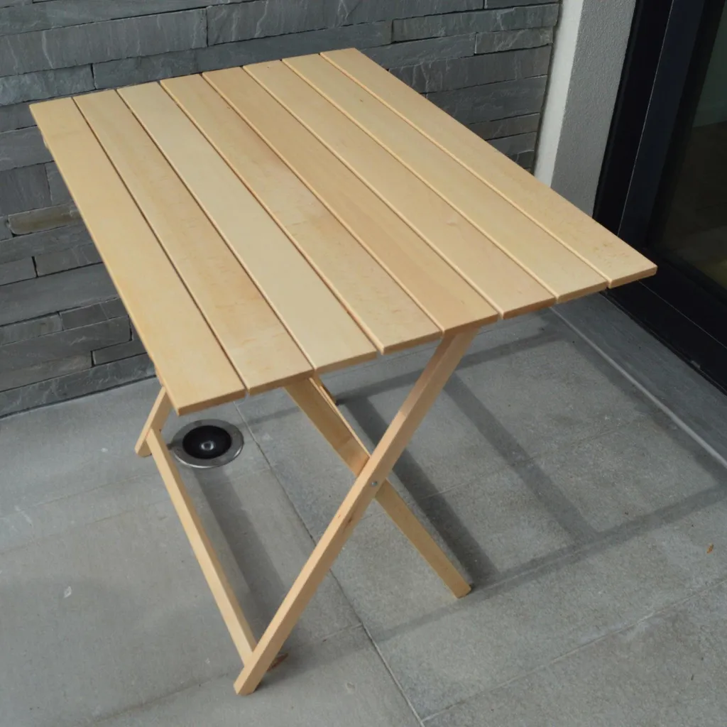 Table pliante en hêtre massif 60x80x75 cm - Authentique bois naturel