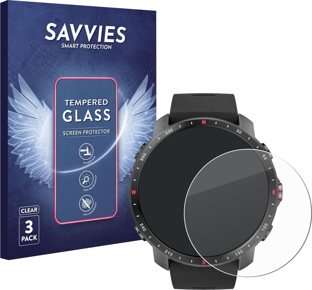 3x Savvies Schutzglas für Polar Grit X Pro Displayschutz 9H Produktbild 