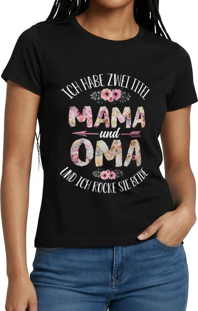 Spreadshirt Ich Habe Zwei Titel Mama Und Oma Frauen T-Shirt, M, Schwarz