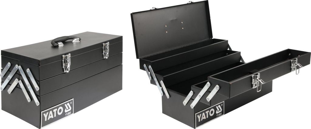 YATO YT-0885 Werkzeugkiste Werkzeugkoffer Werkzeugkasten Werkzeug Metall 460x200x225mm