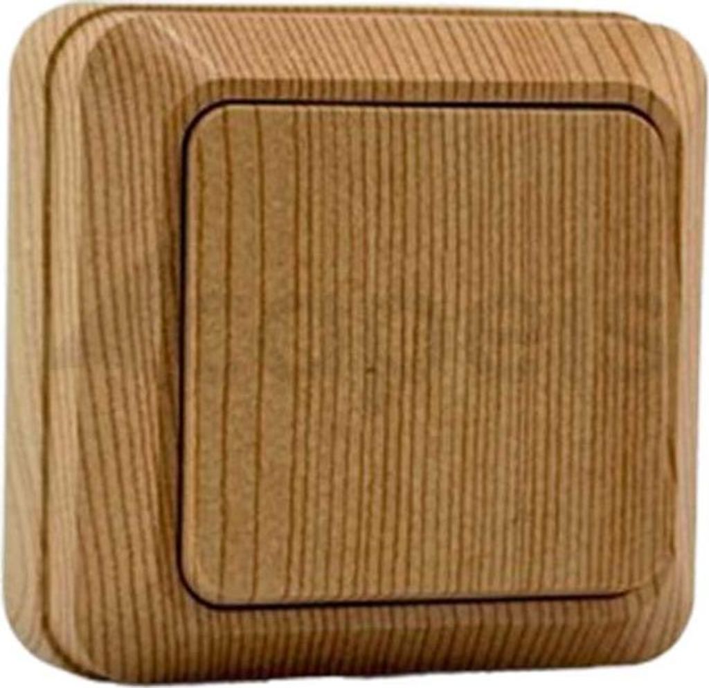 Aufputz Wandschalter Ahorn Holzoptik – Schalter IP20 für Produktbild 