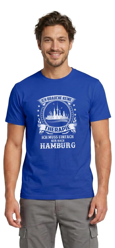 Spreadshirt Keine Therapie Ich Muss Nach Hamburg Männer T-Shirt, 4XL, Dunkelblau