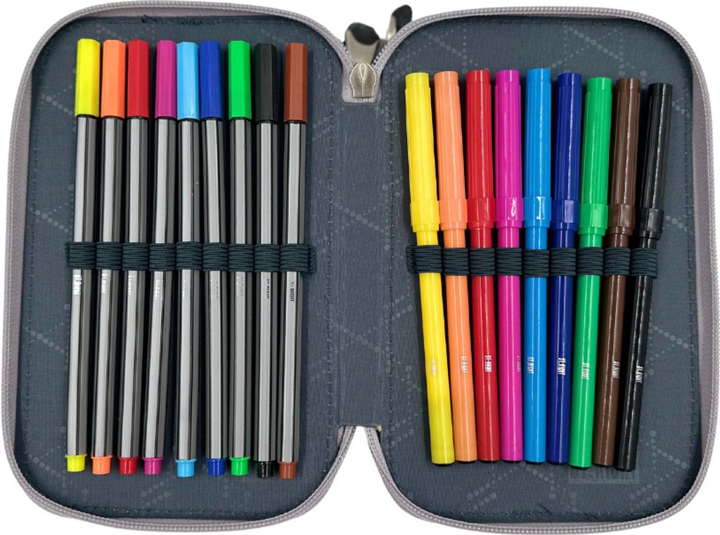 Fußball-Federmäppchen Mit 3 Fächern – Große Stifttasche Für Schule & Unterwegs, 22,5x9x11 Cm