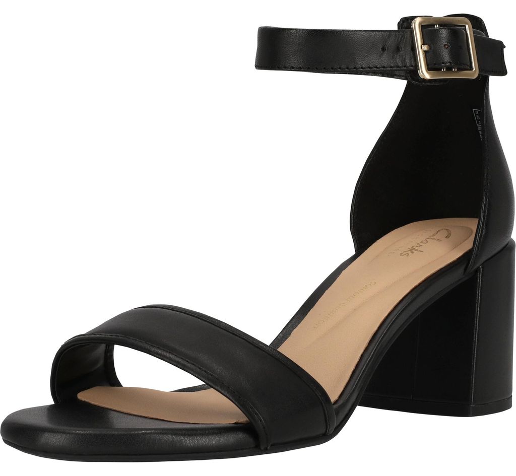 CLARKS Sandalen Ezoria Mae mit raffinierter ausgestellter Ferse 1216 Black Leather 40