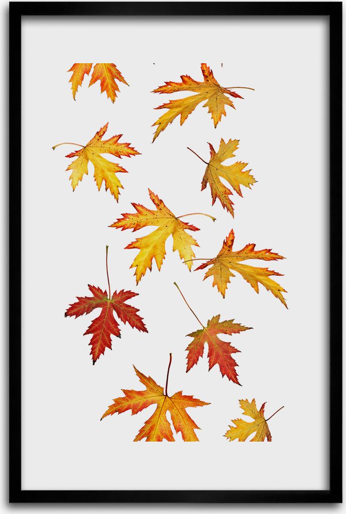 Bild - Bilderrahmen - 40 cm x 60 cm - MDF - Rahmen - Wandkunst - Herbstlaub