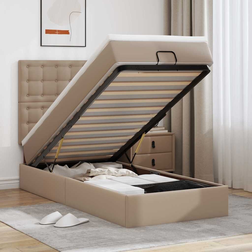 Maison Exclusive - Ottoman-Bett mit Matratze & LEDs 80x200 cm Kunstleder