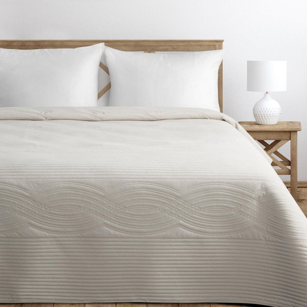 Elegante Tagesdecke VELVET2 Creme 220x240 cm