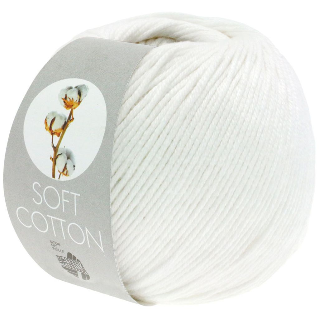 Lana Grossa Soft Baumwolle 010 Weiß 50g Produktbild 