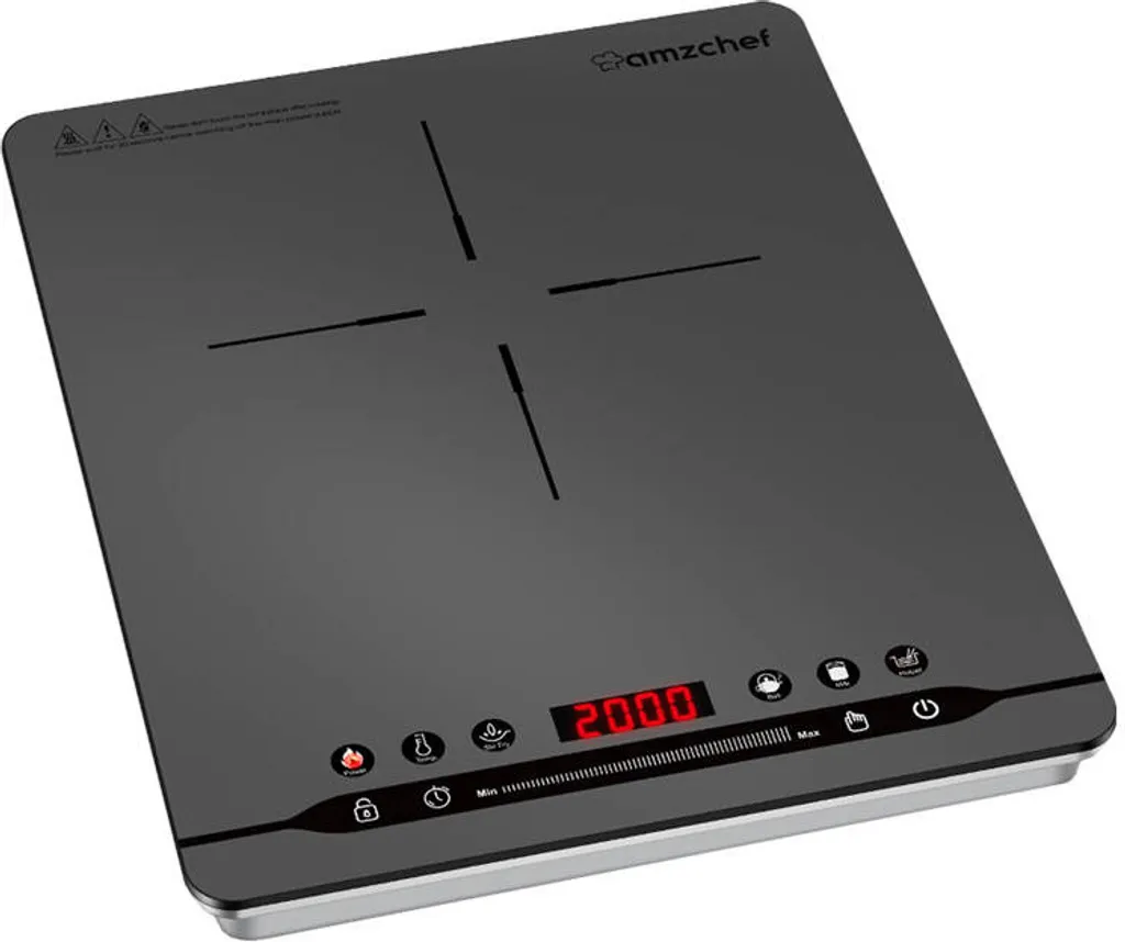 Plaque à induction AMZCHEF tactile avec minuterie et sécurité enfant