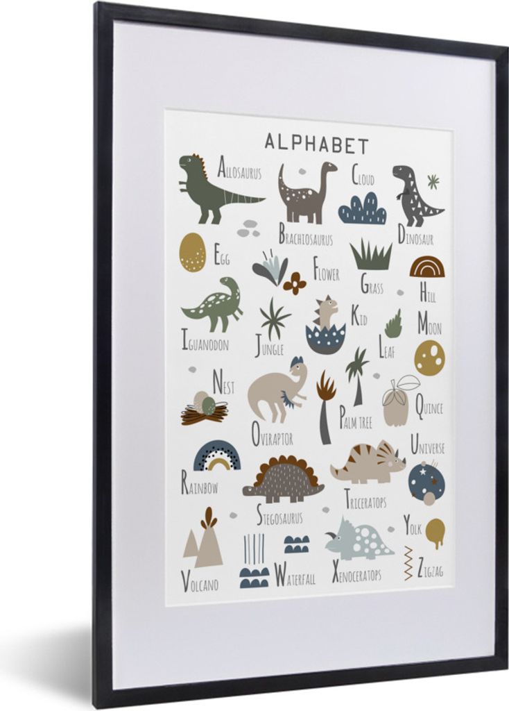 MuchoWow® Gerahmtes Poster Dinosaurier - Kinderzimmer - Produktbild 