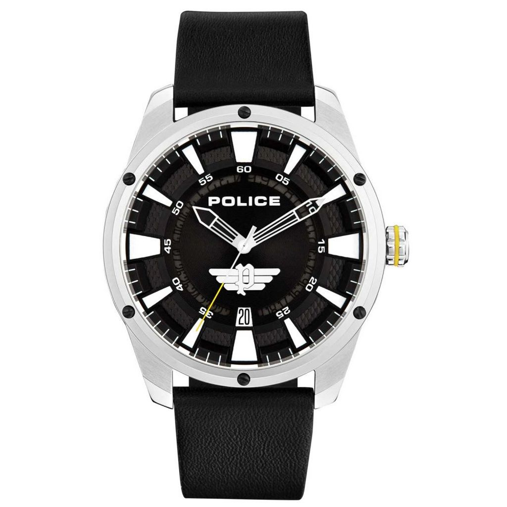 Police Armbanduhr Herrenuhr analog PL15413JS.02 Lederarmband