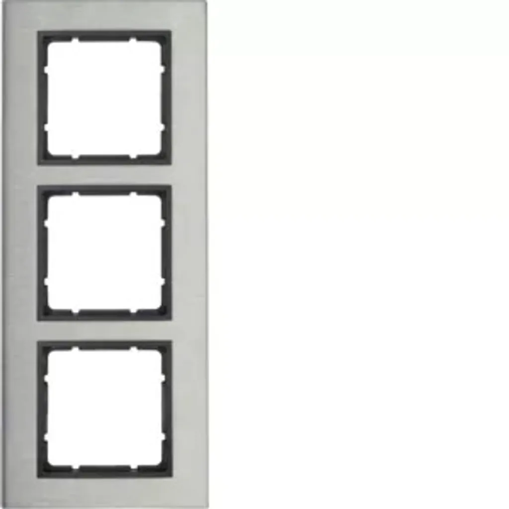 Plaque de finition 3 postes Berker B.7 en Acier Inoxydable 10133606