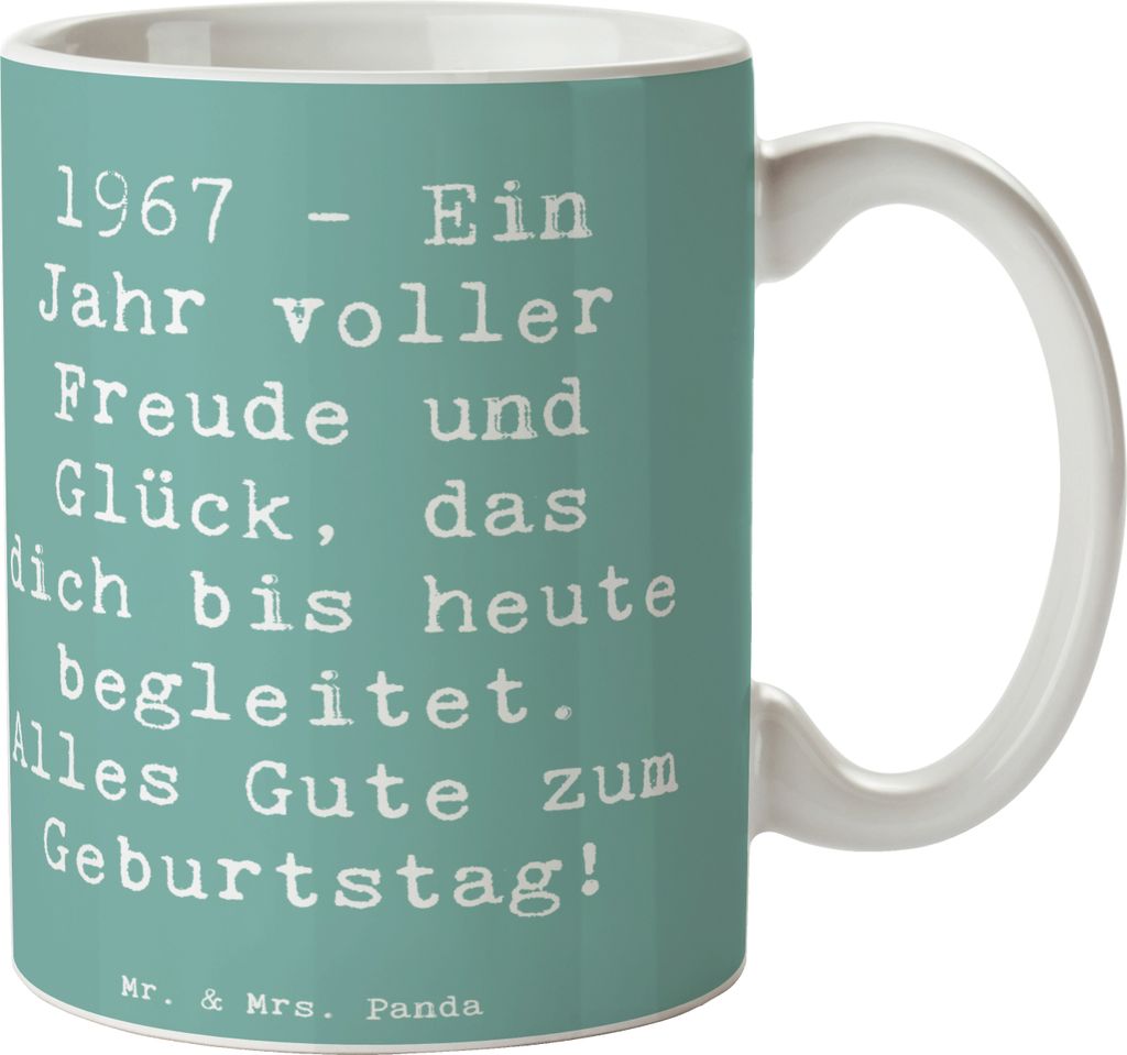 Mr. & Mrs. Panda Henkelpott Spruch 1967 Geburtstag Freude - Meeresbrise - Geschenk, Jubiläum, Becher, statement tasse, Geburtsjahr, Besonderes, Er...