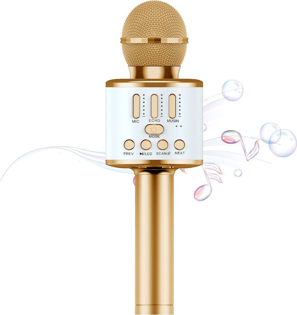 Caliyo Mikrofon, Kinder Karaoke Mikrofon, LED Drahtloses Bluetooth Mikrofon
