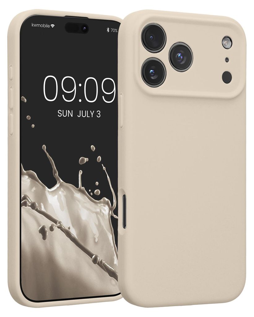 kwmobile Hülle kompatibel mit Apple iPhone 17 Pro Max - Hülle Silikon gummiert - Handyhülle - Handy Case in Creme