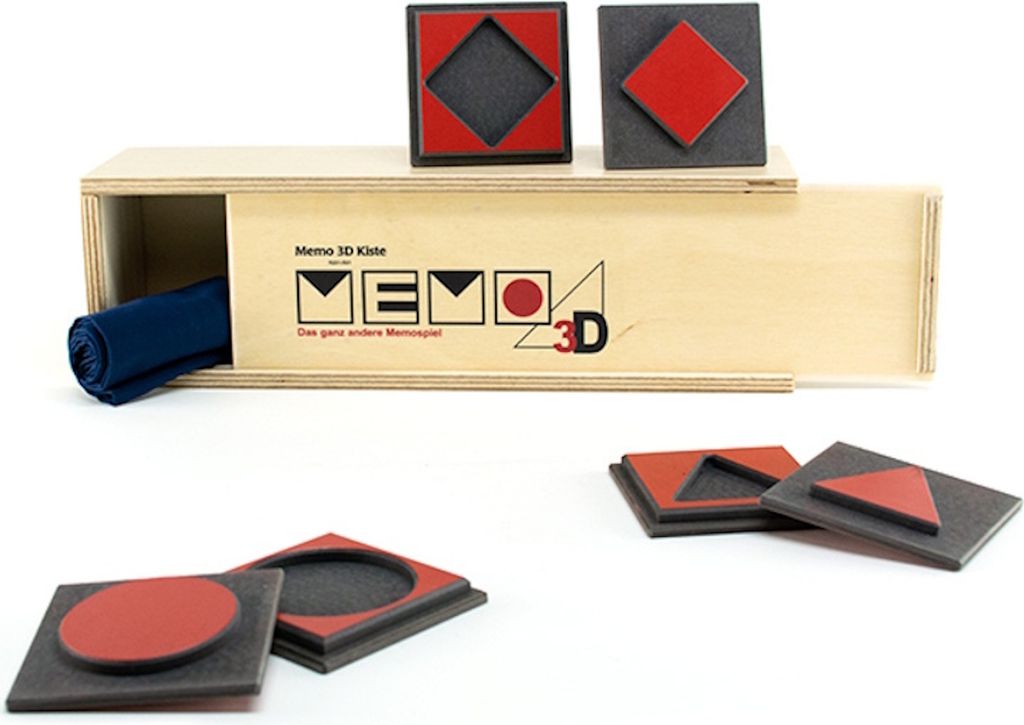 Memory aus Holz I Handgefertigt I 3D – Legesteine auch zum Ertasten