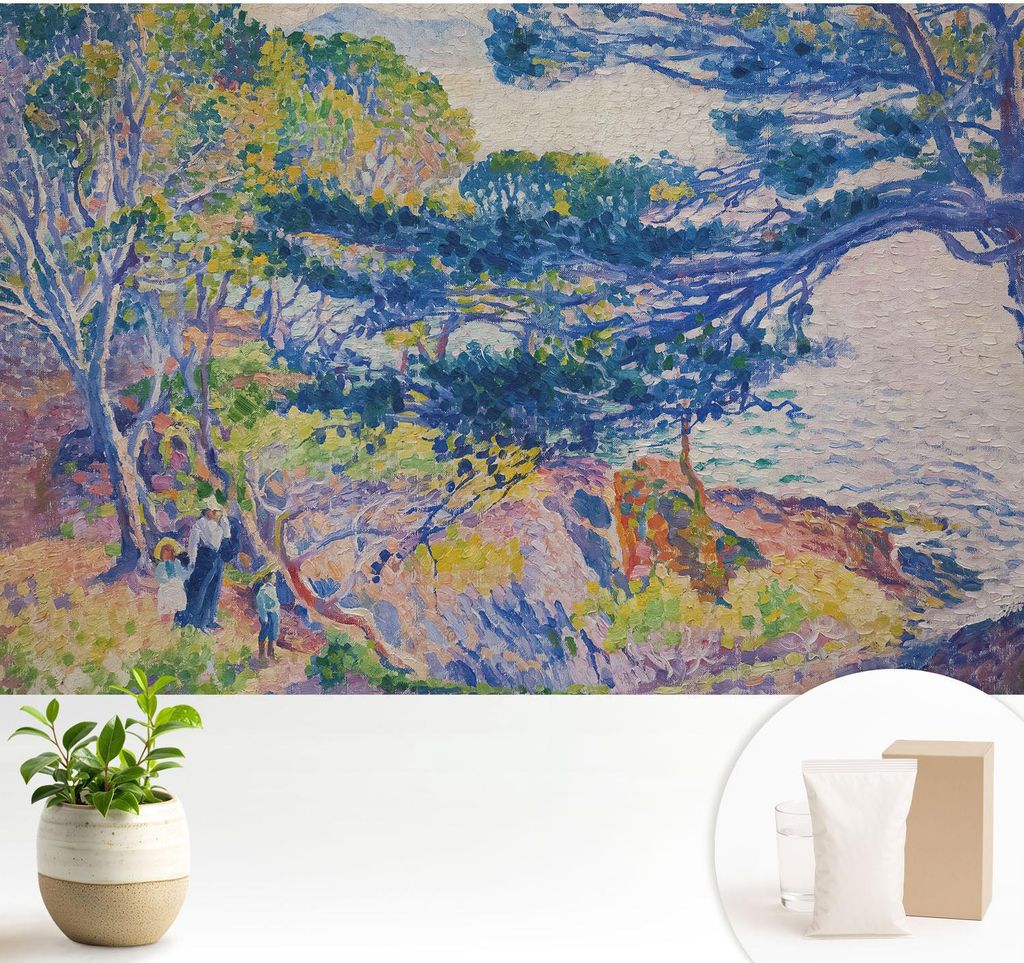 Fototapete - 104x70 cm - Tapete - Wandtapete - Wandbilder - Dekofolie - Tapete Folie - Wand - Dekoration - Wohnzimmer - Impressionistische Landsc...