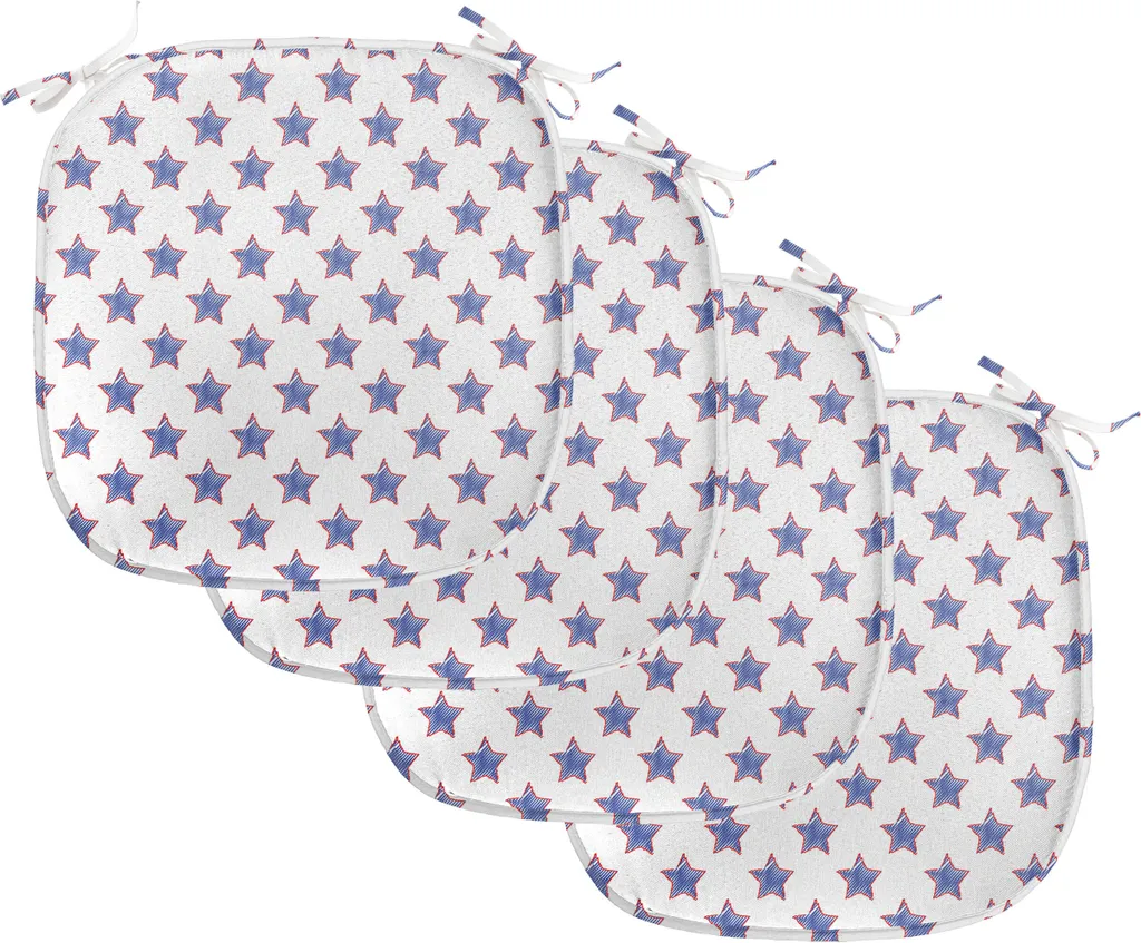 ABAKUHAUS Lot de 4 Coussins de Chaise USA Drapeau Américain 40x40 cm