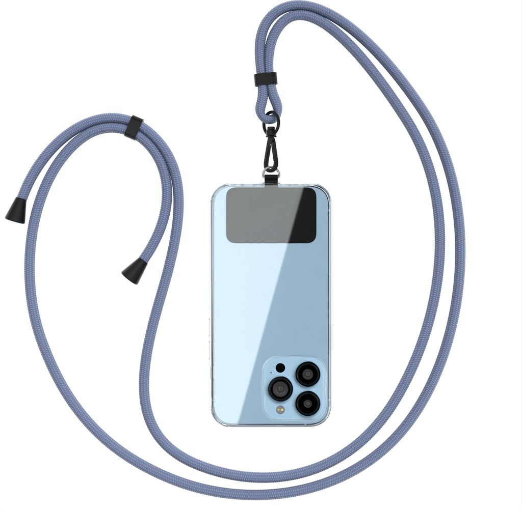 EAZY CASE Universal Handykette kompatibel mit allen Smartphones, Kette zum Umhängen, Handyband mit Hülle, mit Karabiner in Blau