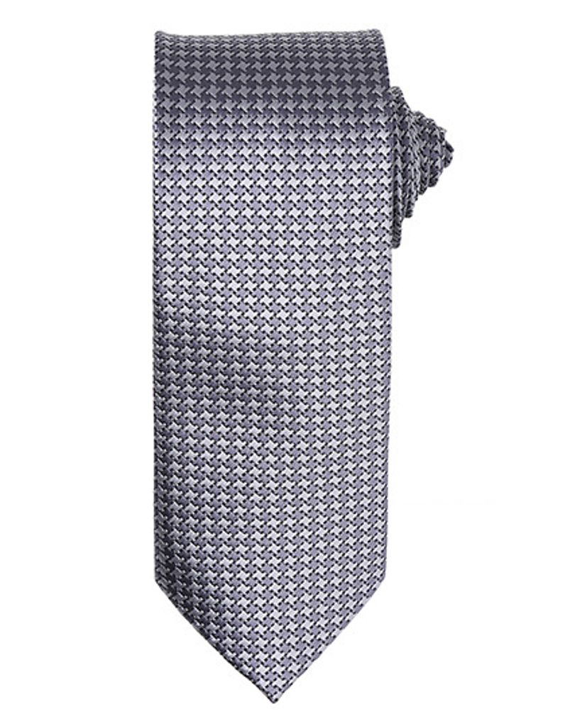 Premier Workwear PR787 | Puppy Tooth Tie / Breite 3' / 7,5 cm / Länge 57' / 144 cm - Farbe: Silver - Größe: One Size