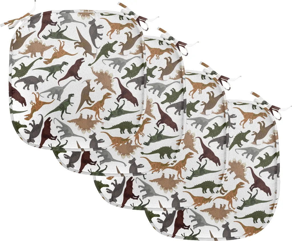 ABAKUHAUS Jurassic Galettes de Chaise 40x40cm, Museum Orange Lot de 4