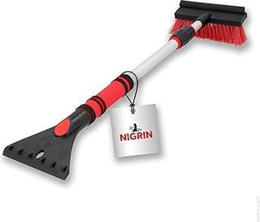NIGRIN Eisschaber Auto Eiskratzer mit Schneebesen, teleskopierbar bis zu 60-95.5 cm lang