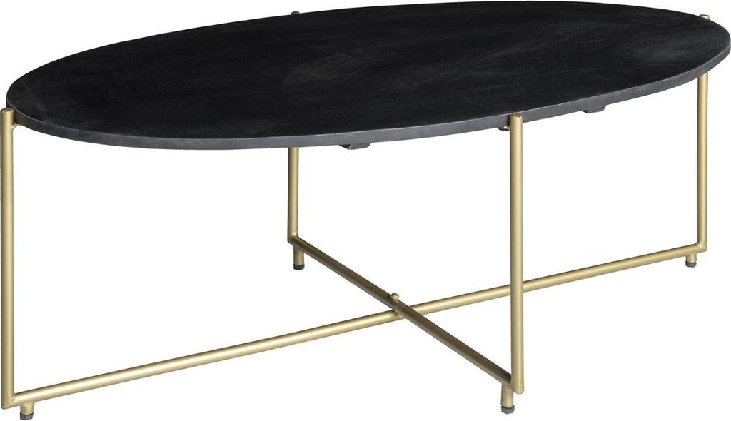 Couchtisch Anthony 110x40x40 cm Mangoholz Stahl Schwarz Gold