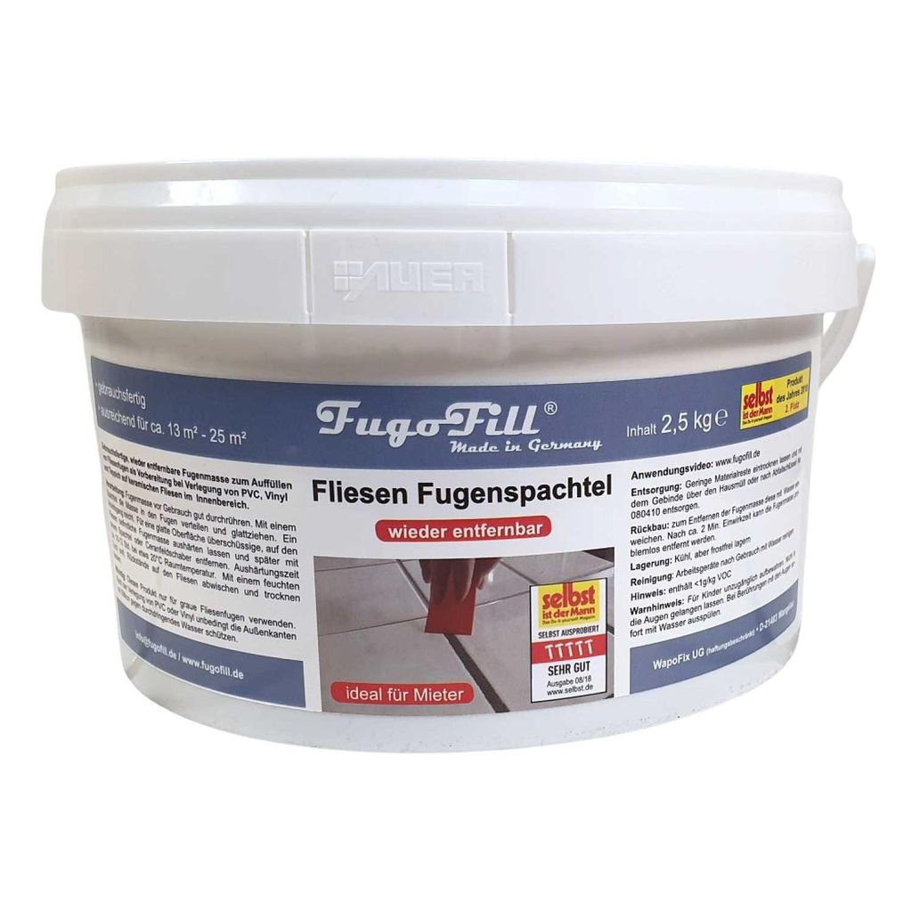 FugoFill herausnehmbare Fliesenfugenmasse 2,5 kg grau Produktbild 