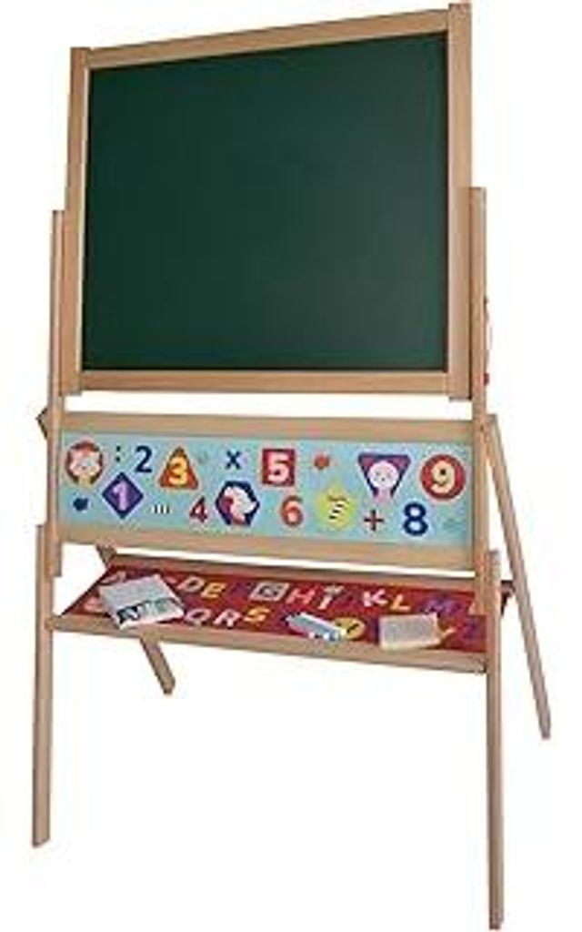 Eichhorn-Magnet Standtafel, Kindertafel mit 48 Magnetbuchstaben, 10 Kreiden, Schwamm, zweiseitig beschreibbar, mit Ablage, drehbar, 60 teilig, 66x1...